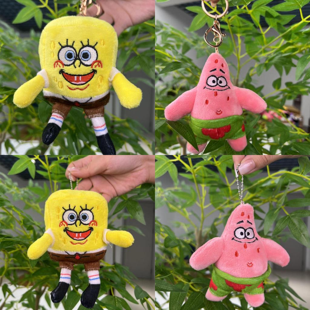Adorable Spongebob And Patrick Plush Keychain Toys For Kids With Soft Short Plush Fur