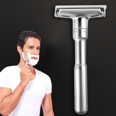 Adjustable Double Edge Razor Men Facial Hair Removal Manual Shaver with 5 Blades