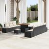 10-piece Garden Sofa Set with Cushions In Black Poly Rattan Acacia 3362745