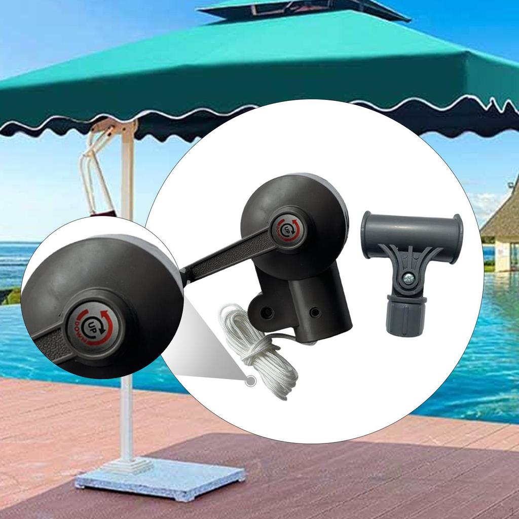 Deck Umbrella Crank Handle Bracket Steering Assembly Leisure Shade Attachment for