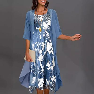 2023 Spring & Autumn Fashion Elegant Chiffon Two-Piece Dress