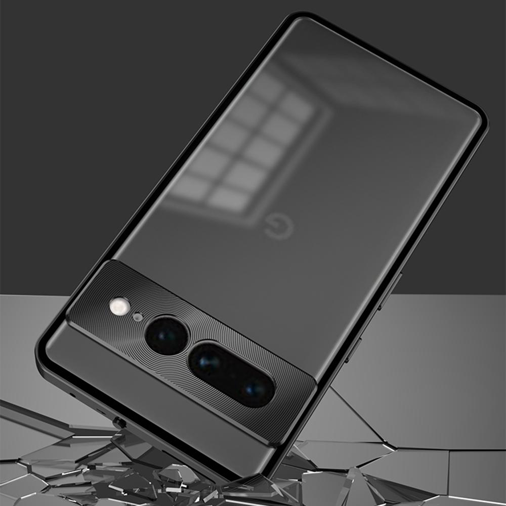 For Google Pixel 7 5G Case Aluminium Alloy Frame Matte PC Cover with Pop-Up Snap Lock