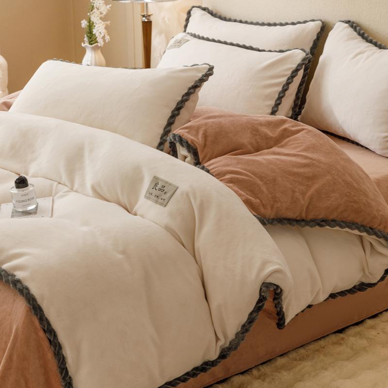 Winter Milk Velvet Quilt Duvet Cover Bedding Thicken Bed Quilt Cover Double Bed Cover Queen King Comforter Cover Bed Linen