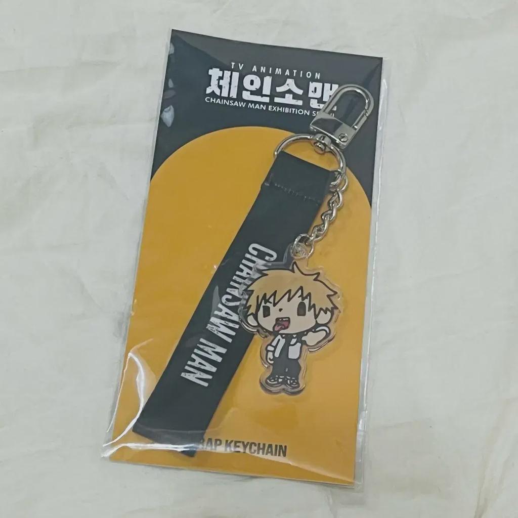 Super Cute Chainsaw Man Exhibition Limited Goods Denji Keyring Strap Tag+acrylic Charm