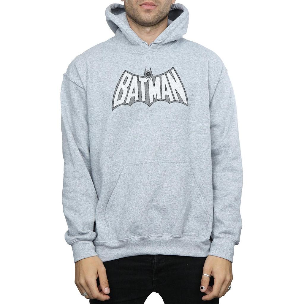 DC Comics Mens Batman Retro Crackle Logo Hoodie