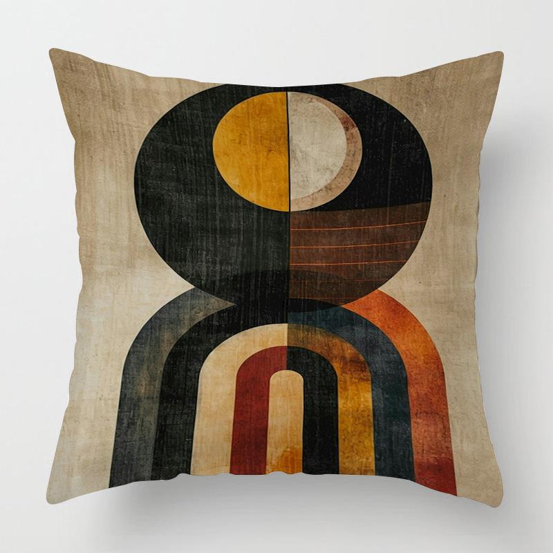 Scandinavische Ins Stijl Abstract Geometrisch Kussensloop 45X45Cm 50X50Cm Kort Pluche Bank Kussenhoes Kunst Kussenhoes Short plush 30*30(CM)-1Pcs