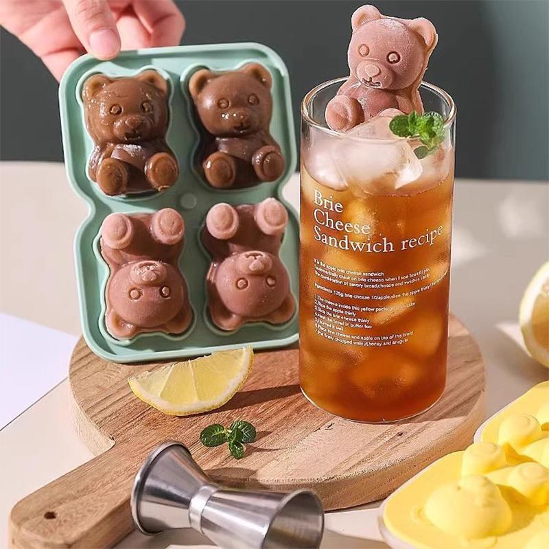 Bear-Shaped Ice Cube Mold Silicone Ice Tray Bear-Shaped Coffee/Milk Tea Ice Mold