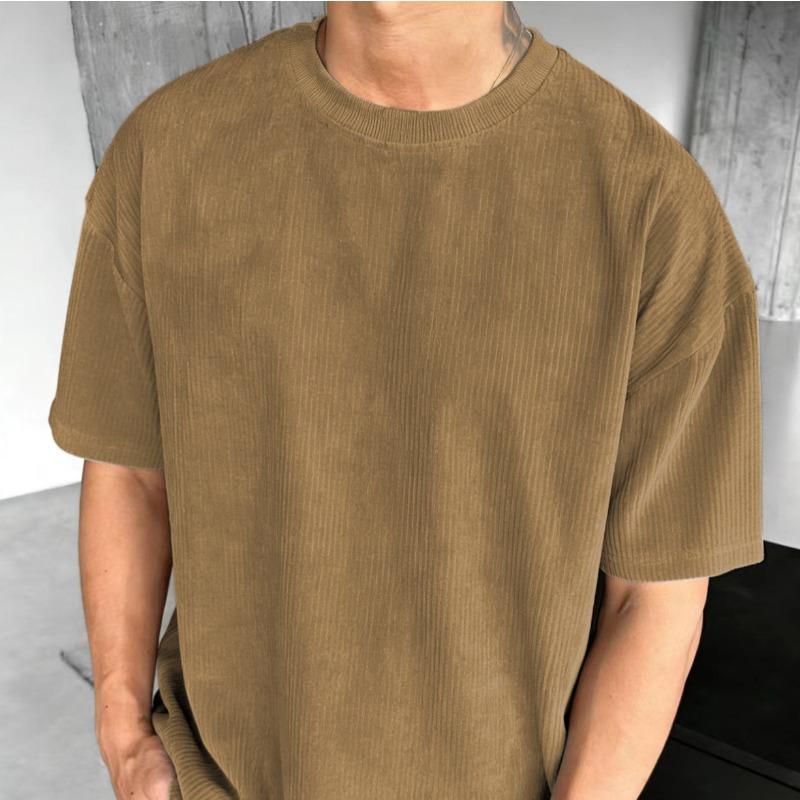 Neues einfarbiges lässiges trendiges Rundhals-Kurzarm-Herren-T-Shirt