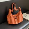 Elastic Rope Drawstring Tote Bag Solid Color Pleated Shoulder Bag Nylon Crossbody Bag  School