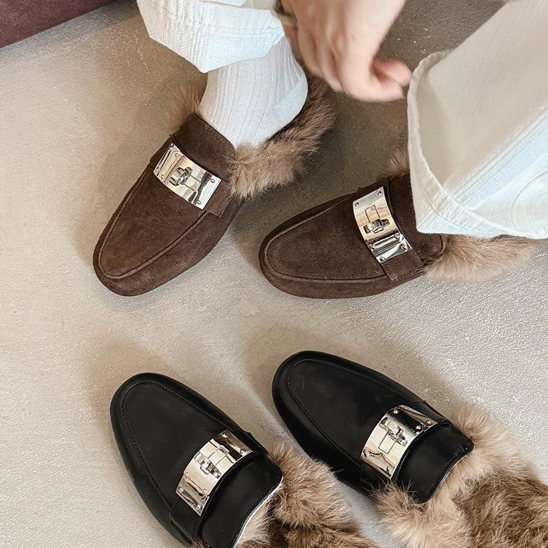 2025 Autumn and Winter New Temperament Round Head High Heel Elastic Boots Leather Thin Boots Versatile Commuter Thick Heel Short Boots Women