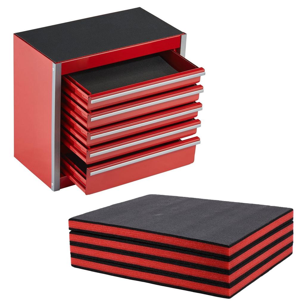 4pcs Tool Box Foam Inserts 19.69x15.75x1.38in Cuttable Toolbox Polyethylene Foam Sheet for Toolbox Hard Case Toolbox Drawer