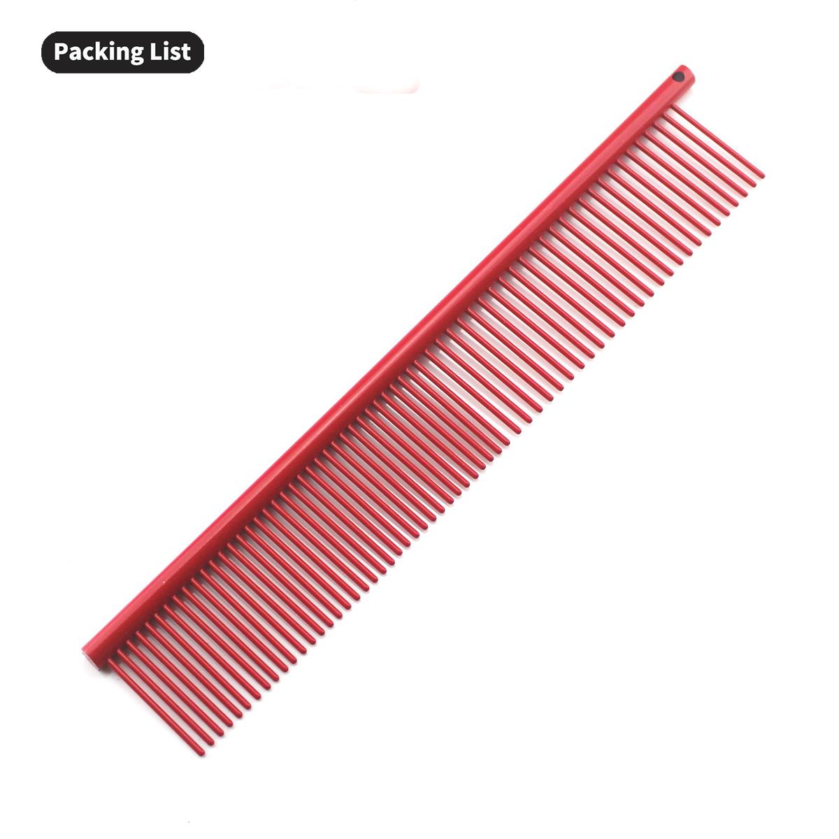 

Гребінець для очищення домашніх тварин із закругленими зубцями та неслизькою ручкою запобігає утворенню вузлів і килимків для довго- та короткошерстих домашніх тварин червоний