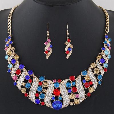 Kolczyki Zricon Chain Party Bridal Naszyjnik Inkrustowany Zestaw Wedding Hook Jewelry