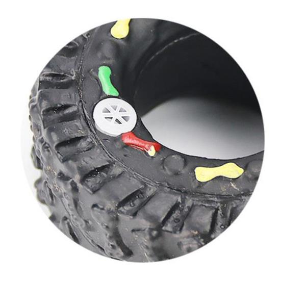 Dog Toy Tire Shape Bite Resistant Vinyl Sound Squeaky Play Toy for Training
