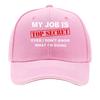 Top Secret Red Stamp Graphic Sandwich Baseball Cap Unisex Women Sun Cap Outdoor Workouts Hat