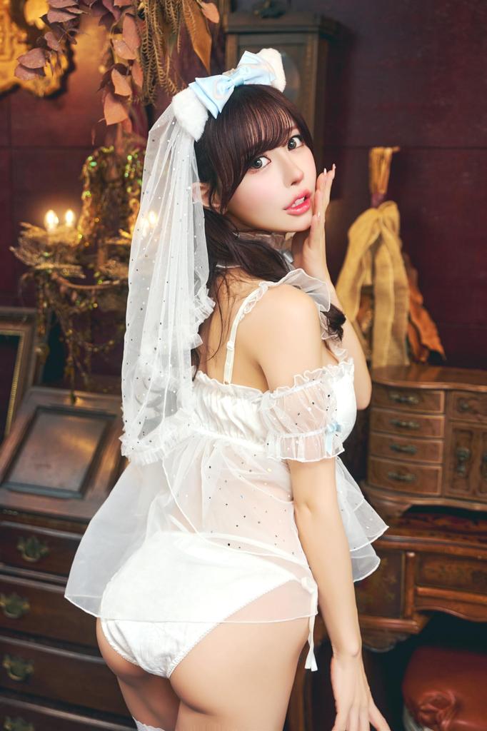 Clear Stone Cosplay June Bride Hello Kitty Doll Size M Women's Bride,