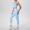Solid Color Halter Sports Bra & Body Sculpting Yoga Pants Set