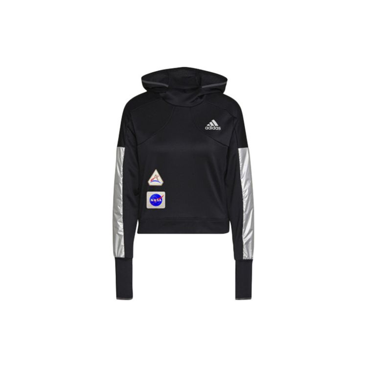 adidas Women s Black Space Hoodie Running Sweatshirt GK6994 XL