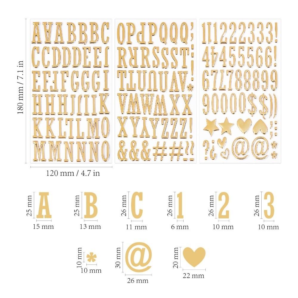 3Sheets Self Adhesive 3D Letter Alphabet Stickers 3D Puffy Number Decals  Greeting Cards