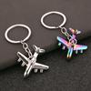 Aircraft Keychain Alloy Mini Plane Model Electroplated Key Ring with Chain Buckle for Travel Aviation Souvenir
