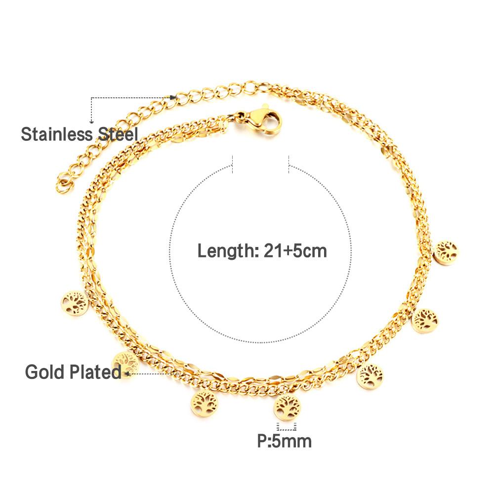 Double Layer Gold Ankle Bracelet Fashionable And Versatile Women's Foot Jewelry Unique Design Delicate Ankle Chain