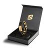 Bracelet 23cm Gold with Gift Box Genuine Leather Braided Cowhide Adjustable Magnetic Clasp Wrap Jewelry Rope for Men Boys Band Accessories [SERASAR]