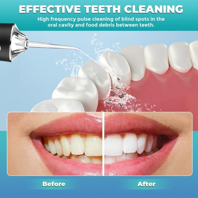 Portable USB Rechargeable Oral Irrigator IPX7 Waterproof Water Flosser 3 Modes 220ml 4 Jet Tips Dental Water Jet