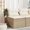 VidaXL Garden Sofas Without Armrests with Cushions 2 Pcs, Patio Seats, Outdoor Balcony Terrace Furniture, Beige 365834