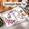 Birds Theme Crystal Velvet Floor Rug Personalized Custom Name Text Warm Carpet Home Decoration