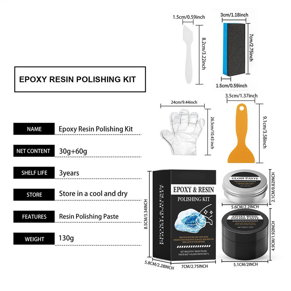 NEW Epoxy Polishing Kit For Resin Creamy Paste Removes Scratches Acrylic Polishing Kit For Beginners Art Projects Table
