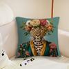 Wreath for Leopard Cushion Cover Pillow Case Plush Fabric Soft Double Sided Print Sofa Cushion Cover Throw Pillow Covers