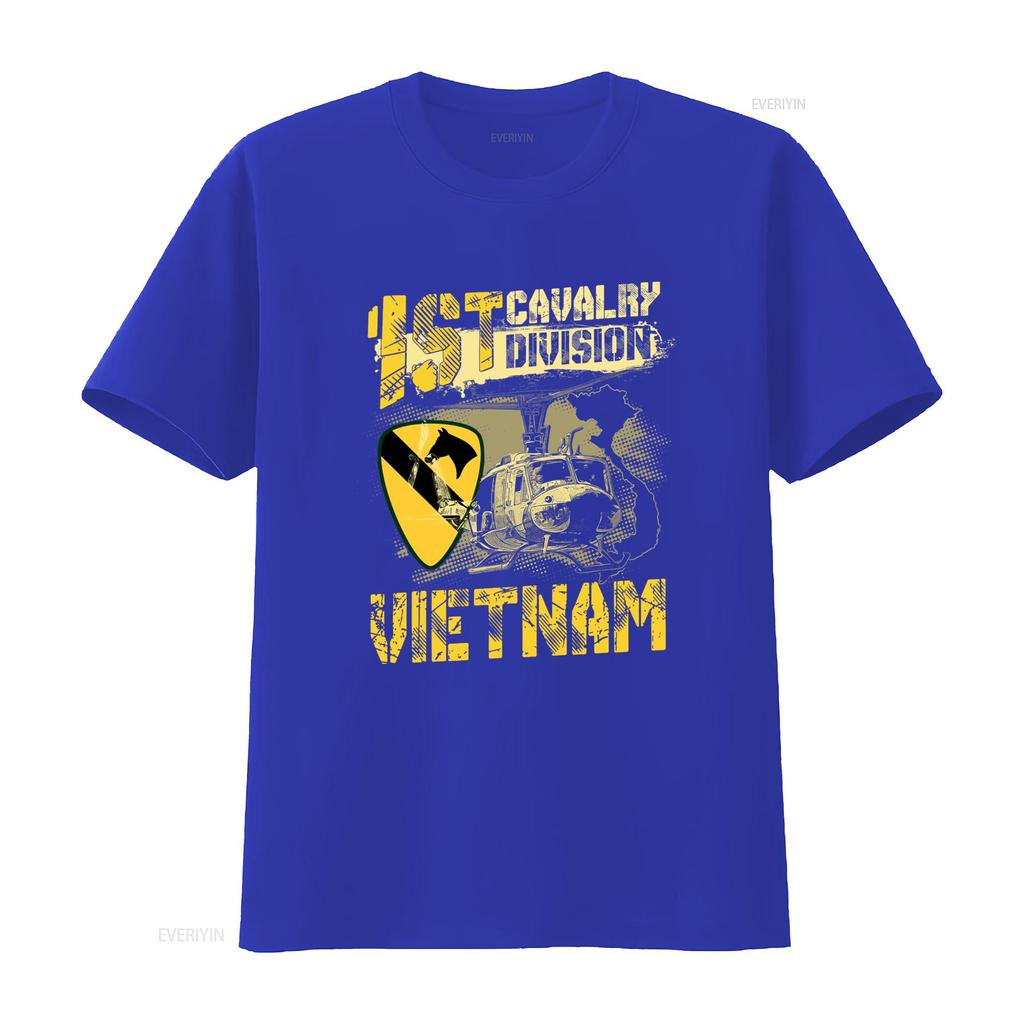 Vietnam Veteran 1. Kavalleriedivision Uh1 Huey Helikopter T-Shirt Limitierte Auflage vintage Gewaschen Grafik Streetwear Leicht