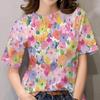 Women's and girls' short sleeved T-shirts, printed sexy fashion clothing, printed large T-shirts