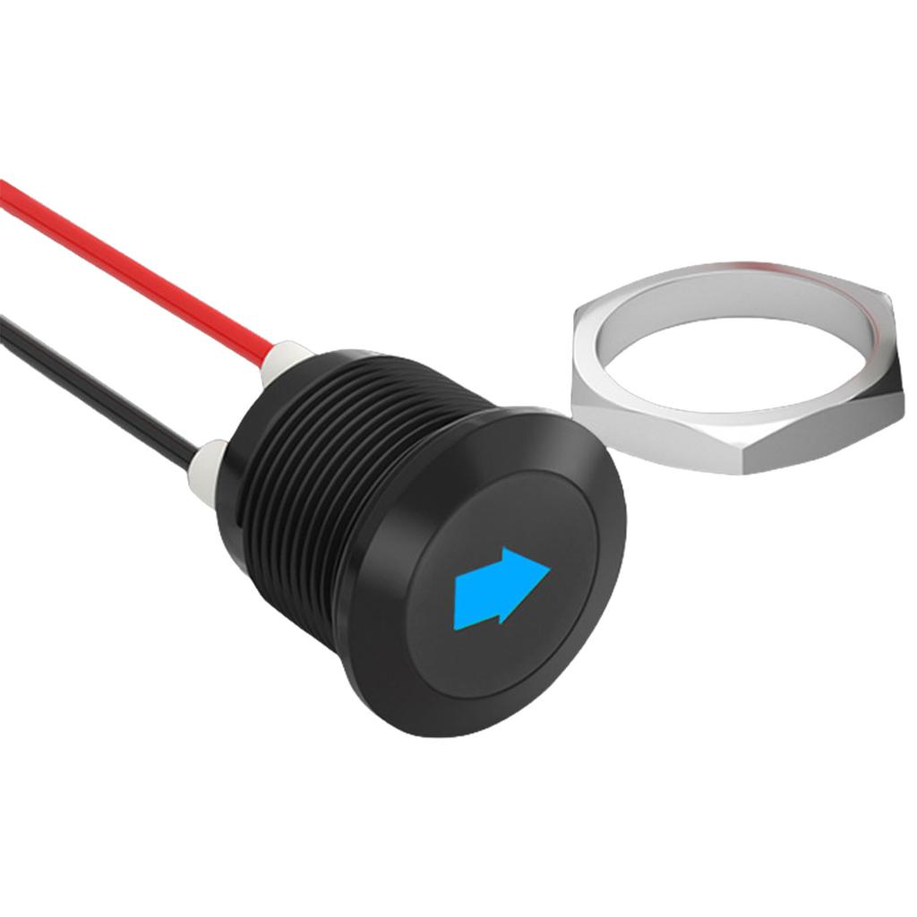 LED Car Turn Signal Indicator Lights with Wire Lead Waterproof 12mm Metal Signal Lamp Auto Accessories Easy To Install