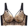 Leopard Lace Bra for Women Sexy Gather and Adjustment Bra Push Up Bra Wide Back Strap Invisible Bra Fancy Underwear