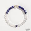 Natural Lapis Lazuli Bracelet for Women, Light Luxury Niche Exquisite White Crystal Bracelet, Stackable Double-Layer Hand Jewelry Gift