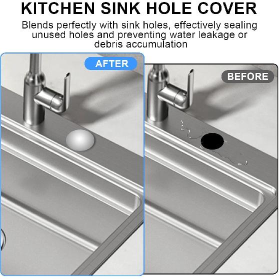 Kitchen Sink Hole Cover 2 Inch Stainless Steel Faucet Hole Cover Tap Hole Plate Stopper Sealed Decoration Hole Cover Kitchen Blanking Metal Plug