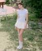 Alkialka Puffy Mini Skirt (Ivory)
