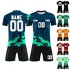 Customizable DIY Two Piece Sports Jersey Set Short Sleeve Shirt and Shorts Personalized Number Team Uniform