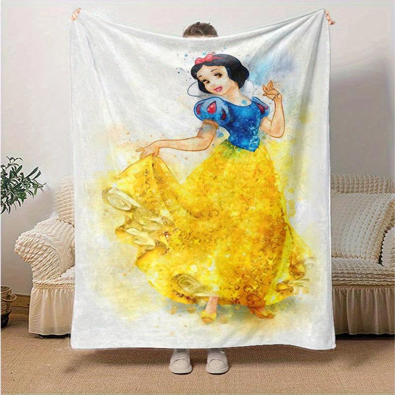 1pc Cartoon Snow White Blanket, Home Decorative Throw for All Seasons, Soft Flannel Throw Blanket, Versatile & Cozy for Bedroom, Soft Warm Blanket As