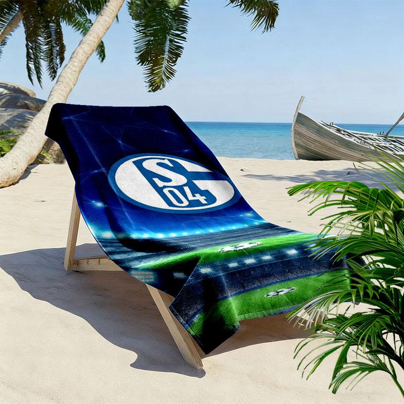 Asciugamano da Spiaggia Stampato FC Schalke 04, Asciugamano Grande Morbido ad Asciugatura Rapida per Spiaggia Campeggio Nuoto