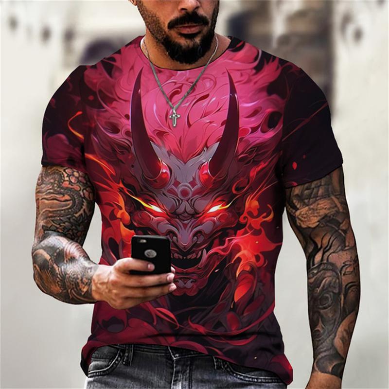 Japan Samurai Print T Shirt For Men Summer Hip Hop Trend Harajuku Streetwear Casual O-neck Short Sleeve Tops Fashion Loose Tees