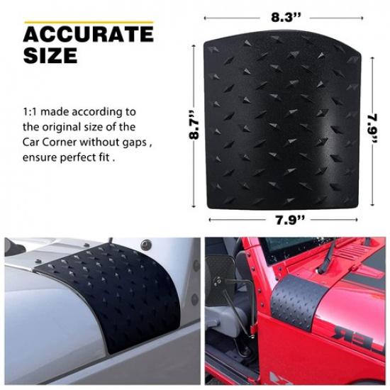 Black Cowl Body Armor ABS Side Cowling Cover Protector for Jk JKU 2007-2018 EXV