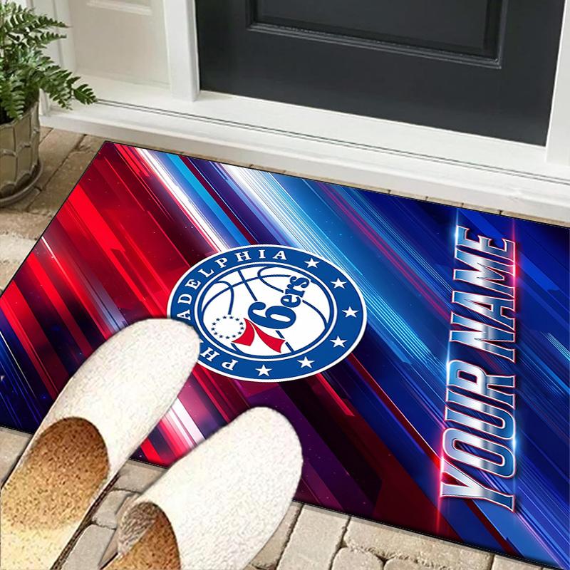 Custom NamePhiladelphia Basketball Team Carpet, Indoor Rug, Chair Rug, Living Rooms, Doormat Made From Polyester Home Decor Birthday Christmas Gifts
