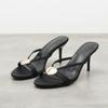 Women‘s Open-Toe Stiletto Sandals with Sexy Cross Straps & Metal Decor Dress Shoes for Party Evening, Minimalist Fashion