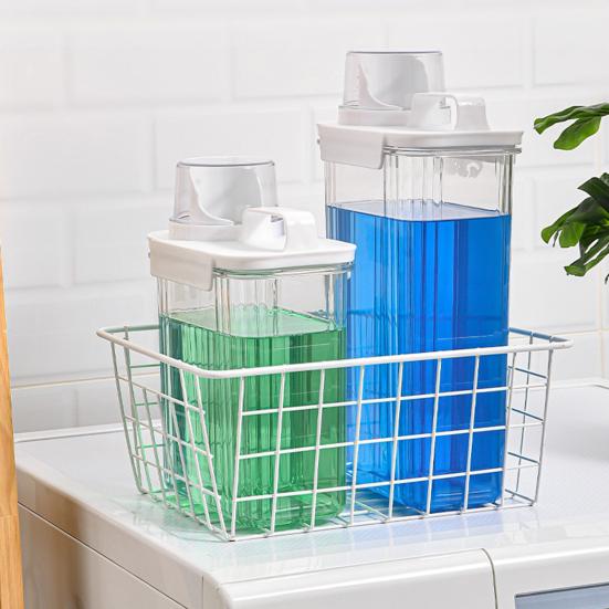 1500/2000/2800 ml láhev dávkovače pracích prostředků Průhledný design Easy Pour s uzávěrem se zásobníkem na tekuté mýdlo