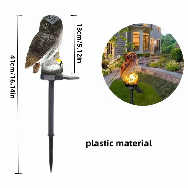 1pcs Solar Brown/white Owl Light, Suitable for Outdoor Garden, Yard, Patio Decoration and Holiday Gifts of Lawn Landscape Lights