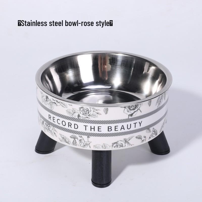 Iron Art Double Bowl Anti-Tip Cat Feeder & Water Dispenser