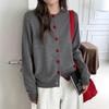 Women's Heart Button Wool Cashmere Cardigan - Round Neck, Autumn/Winter Versatile Sweater