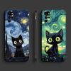 Black Soft Phone Case for Motorola Moto G50 G31 G71 G72 G51 G32 G30 G73 G60s G22 G60 G52 G53 Bumper Bumper Cover Starry Sky Cat